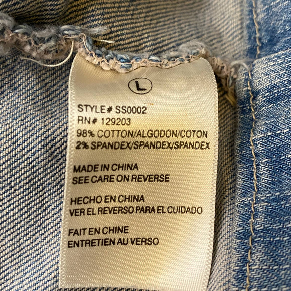 RTB Real Tough B itch Denim Jacket LARGE Biker Babe Blue Jean Embroidered Bling - Picture 4 of 12